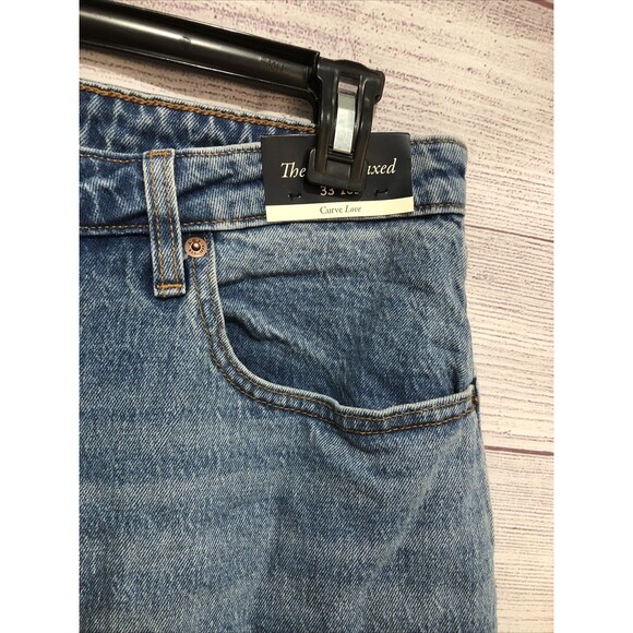 Abercrombie Fitch The 90’s Relaxed  Jean High Rise Curve Love 33X16L Raw Hem NWT - Picture 3 of 7